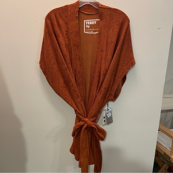 Terry by Simon Miller Lono Kimono Short Robe in Caramel NWT - Picture 8 of 12